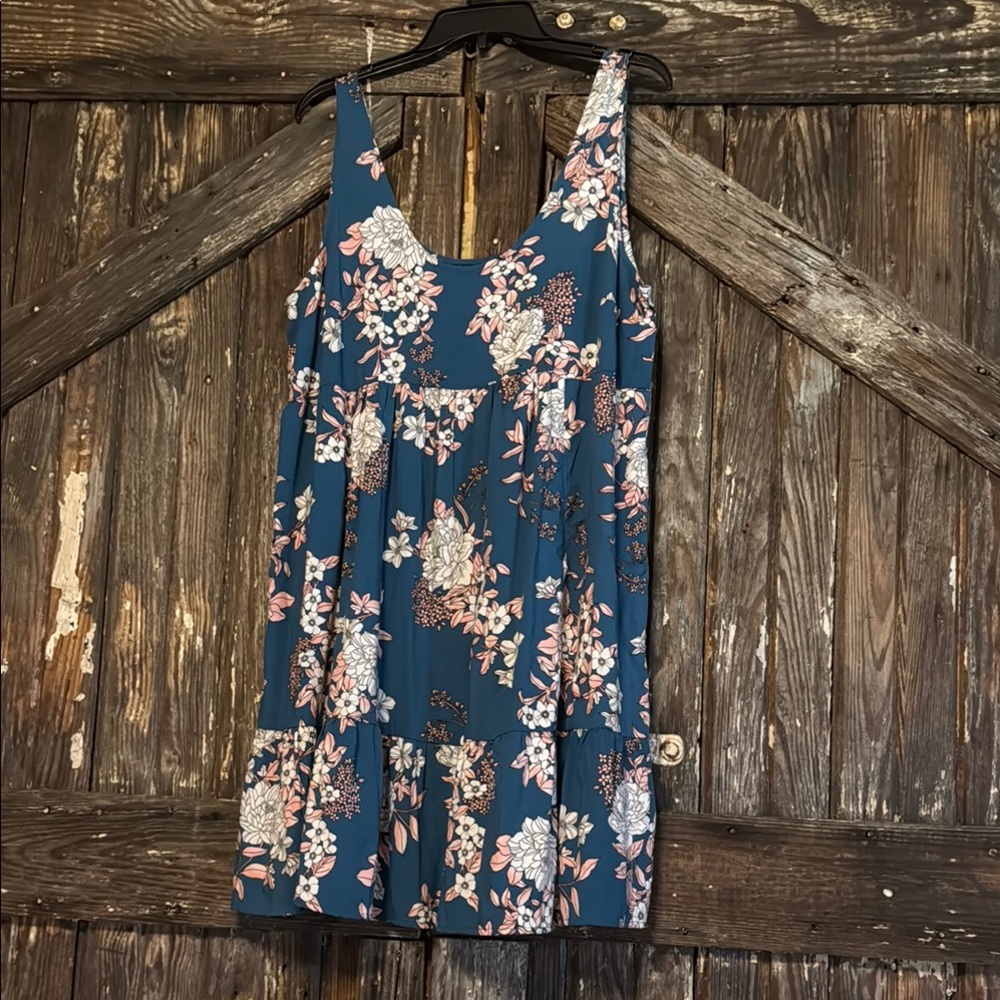 Torrid Blue White and Pink Sleeveless Sundress